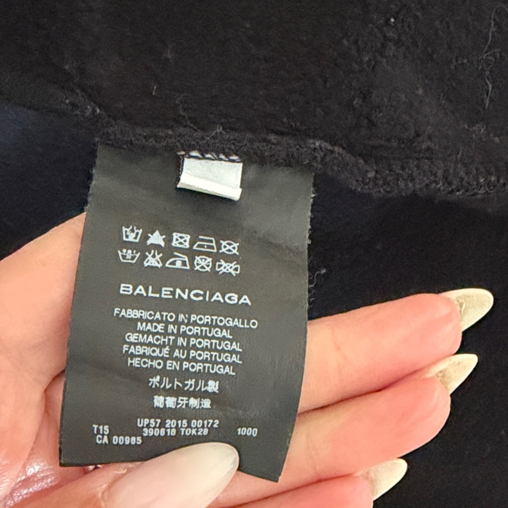 Balenciaga Black Hooded Zip-Up Sweatshirt - Picture 11 of 12